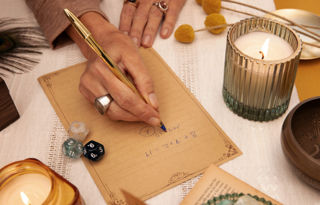 Femme qui pratique le Vastu Shastra
